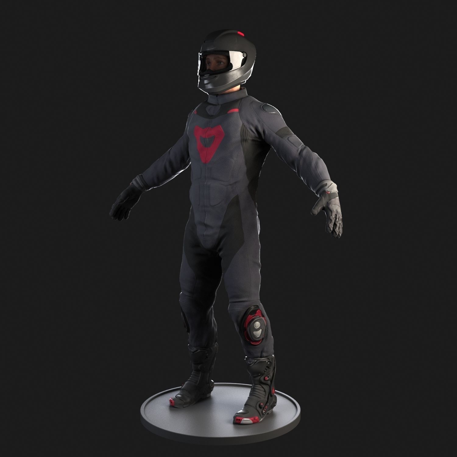Biker Rigged 3D model_2