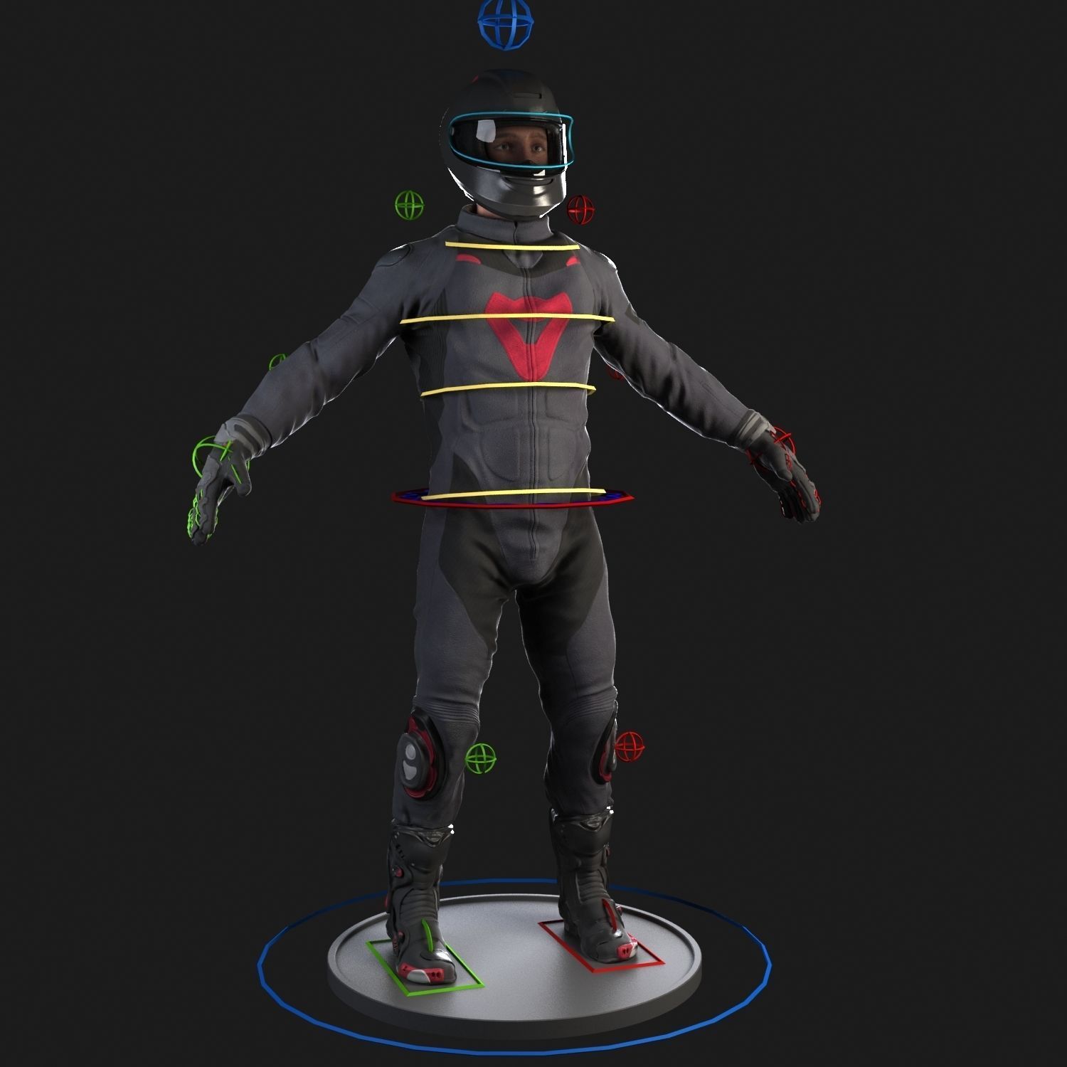 Biker Rigged 3D model_11