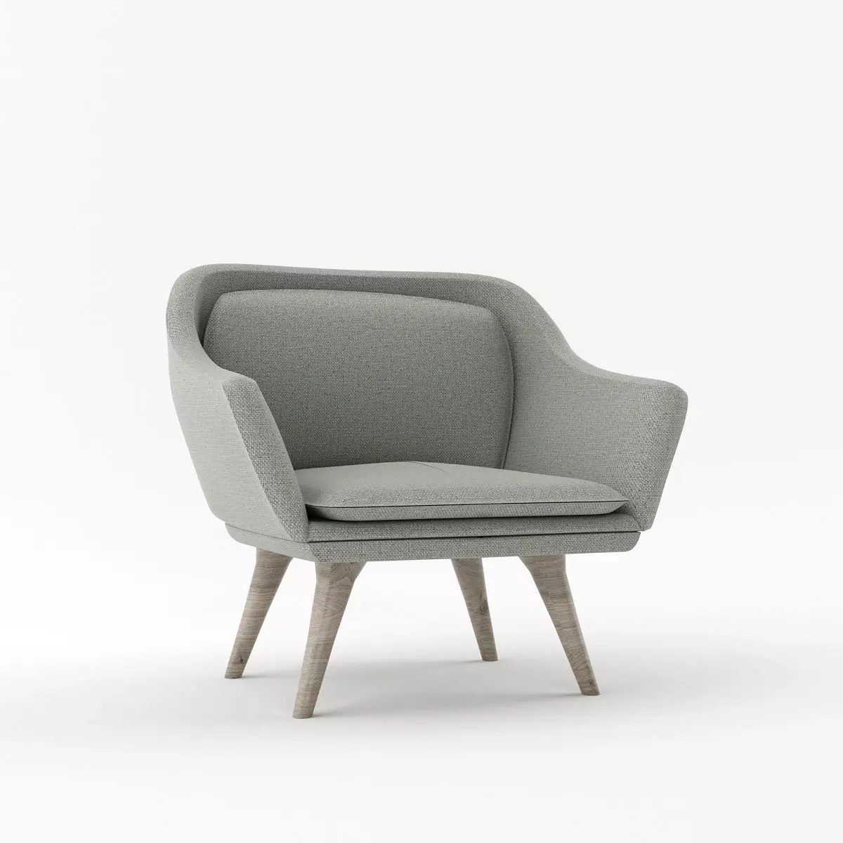 ARMCHAIR lounge chair with wooden legs 3D model_0