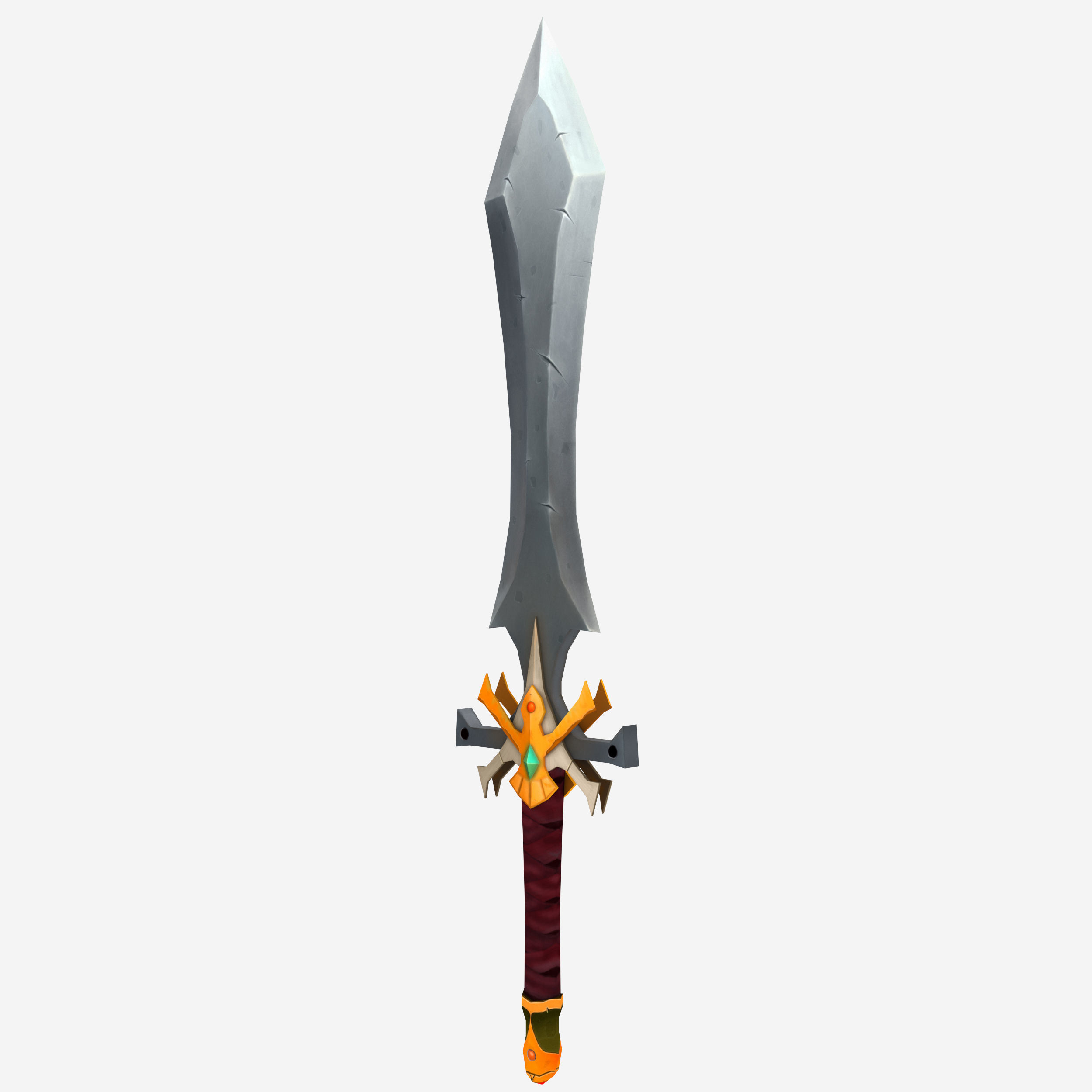 Low poly sword Low-poly 3D model_1