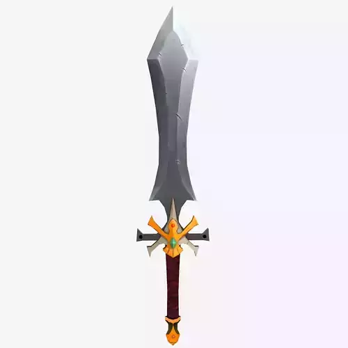 Low poly sword Low-poly 3D model