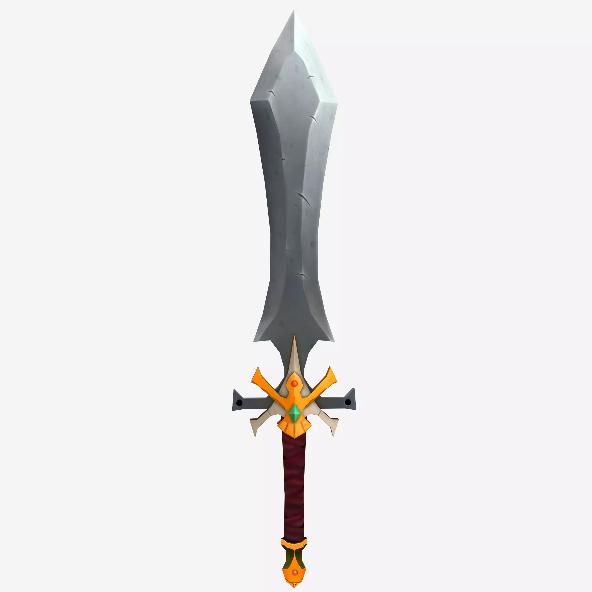 Low poly sword Low-poly 3D model_0