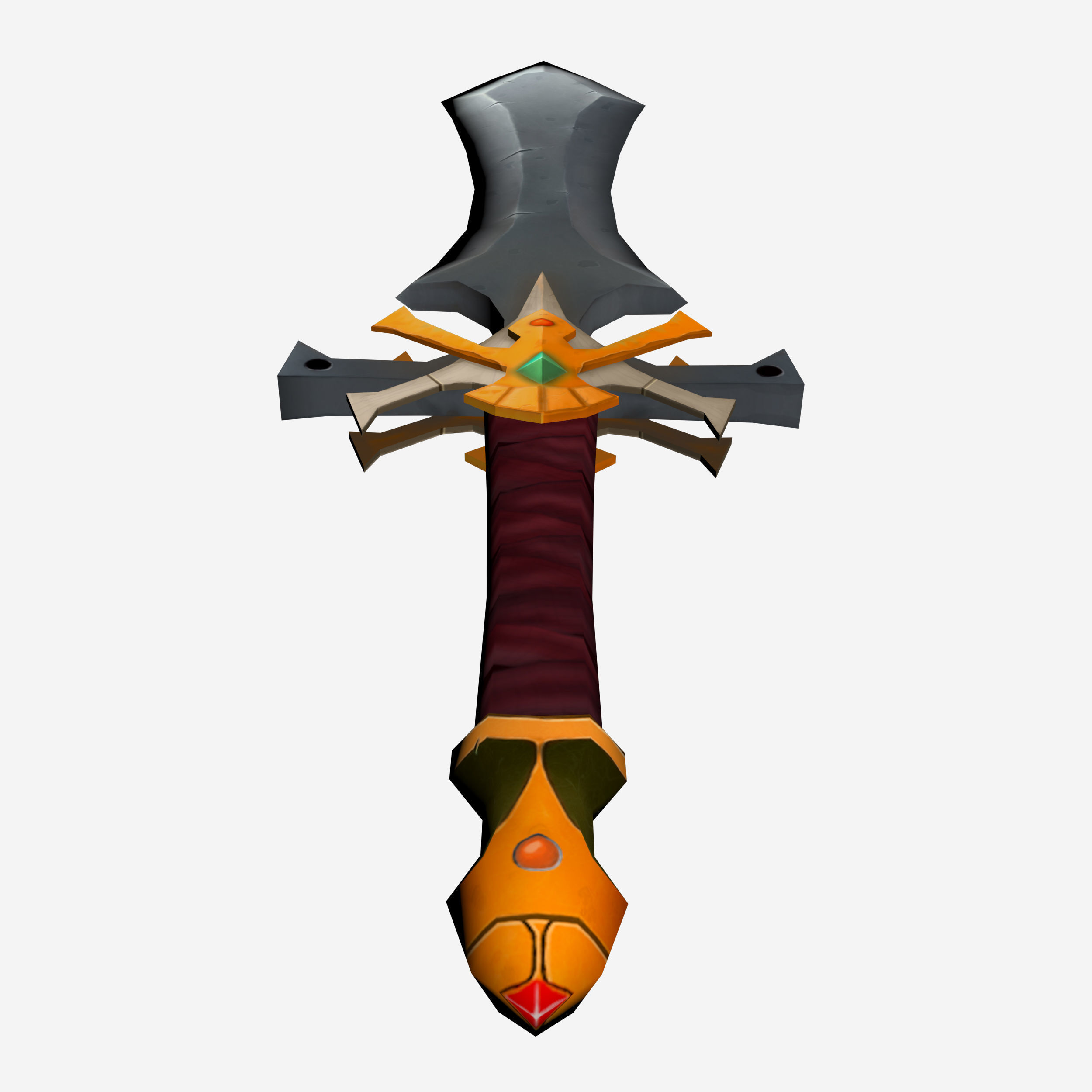 Low poly sword Low-poly 3D model_2