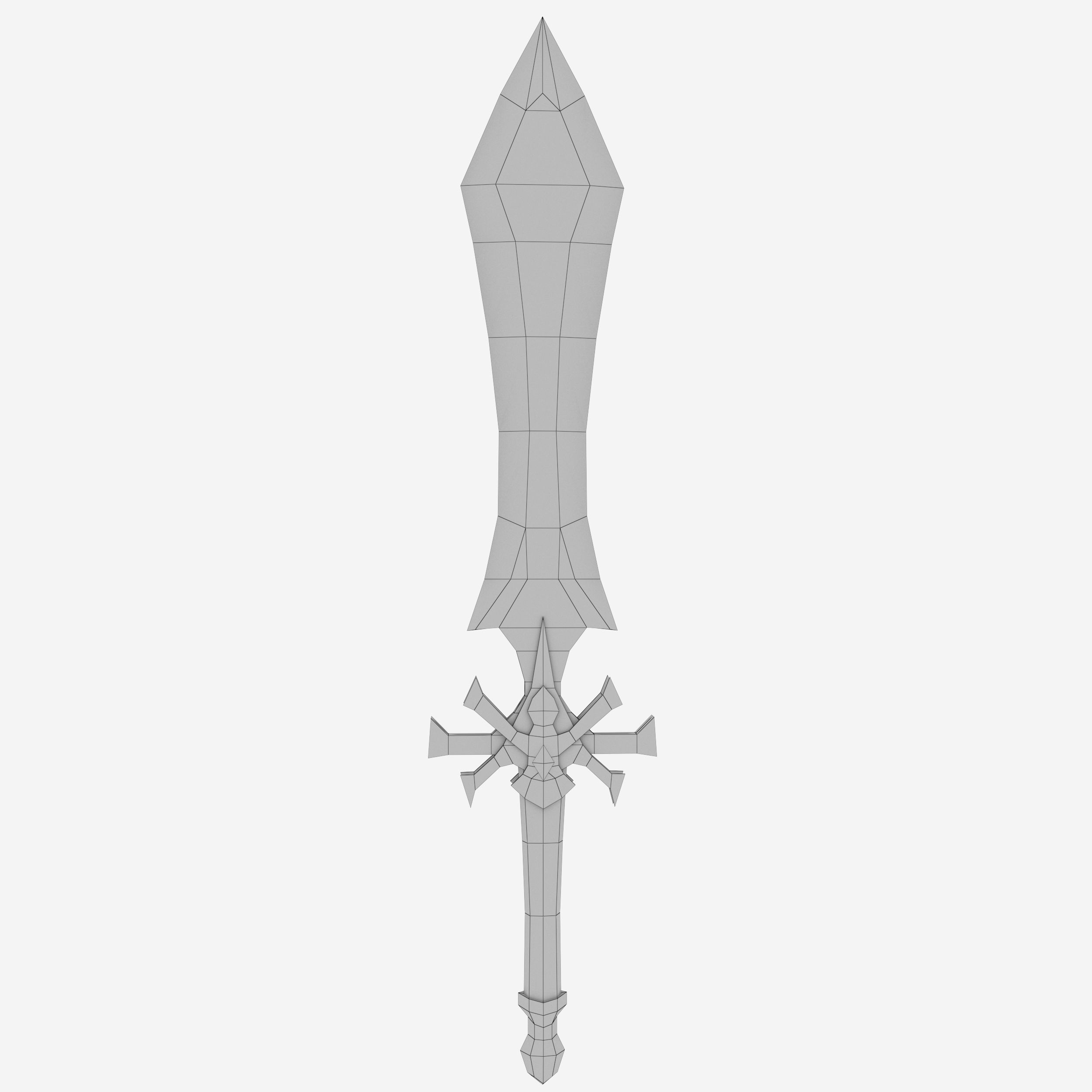 Low poly sword Low-poly 3D model_5