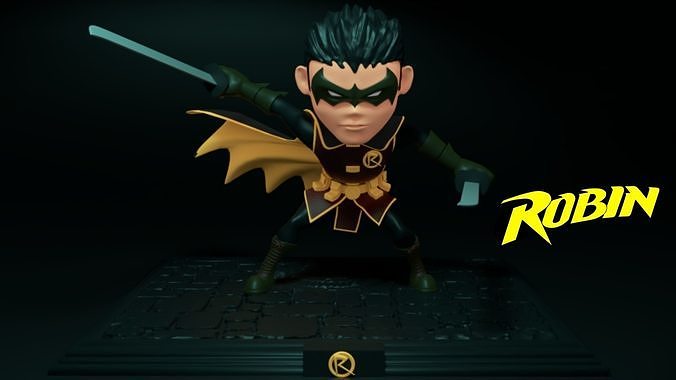 Robin Chibi -  split for 3d print Damian Wayne 3D print model