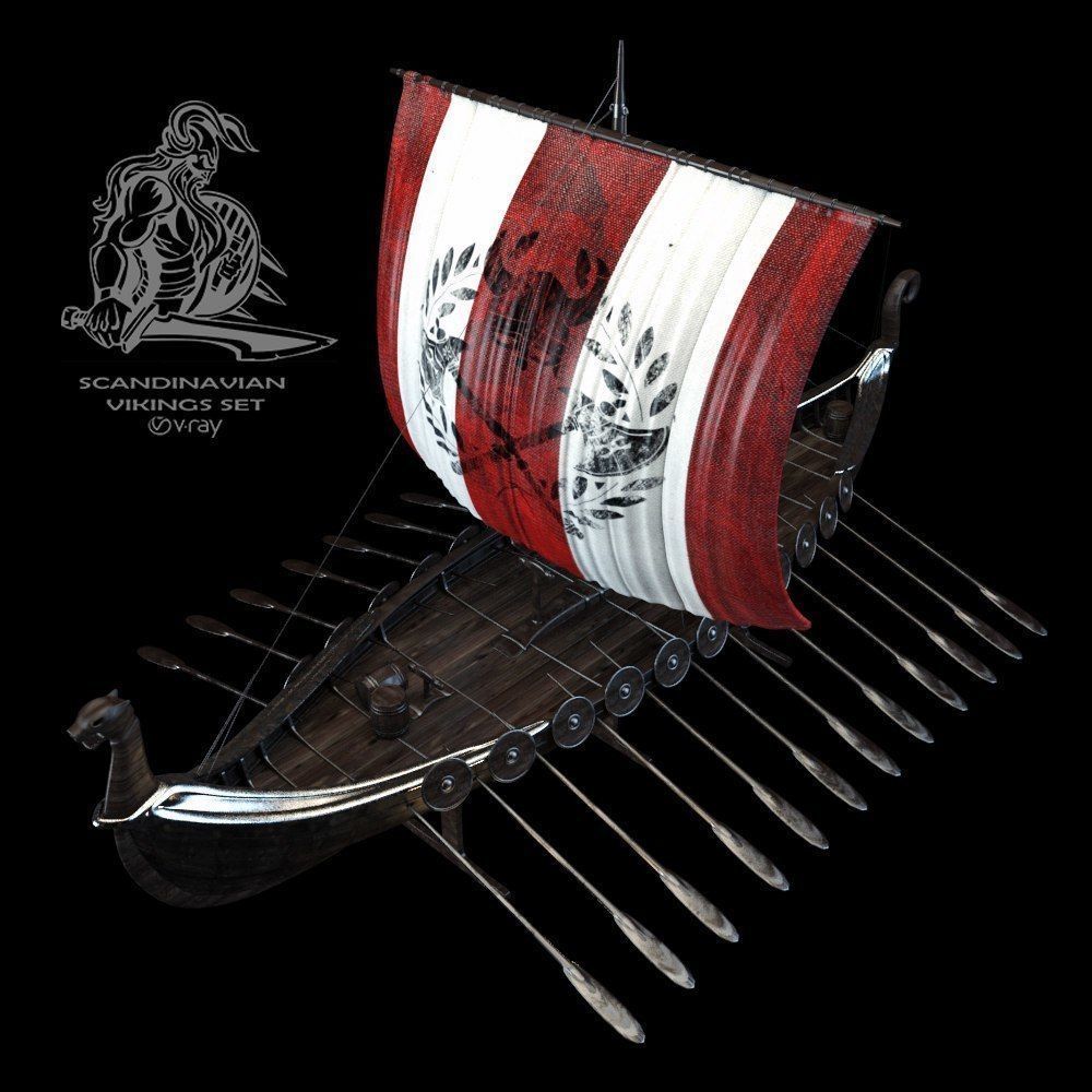 AVE Scandinavian vikings set 3D model_2