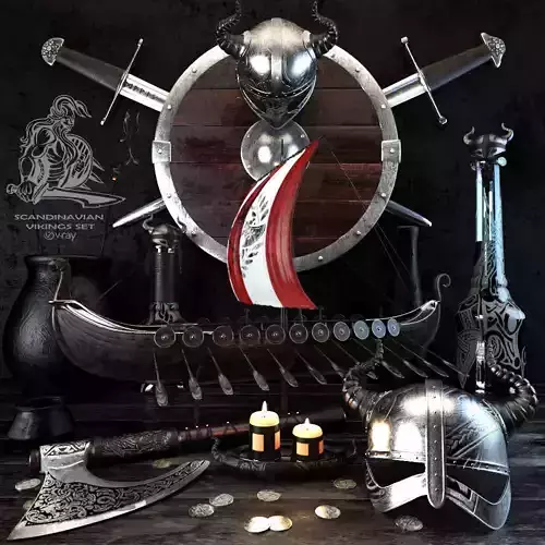 AVE Scandinavian vikings set 3D model