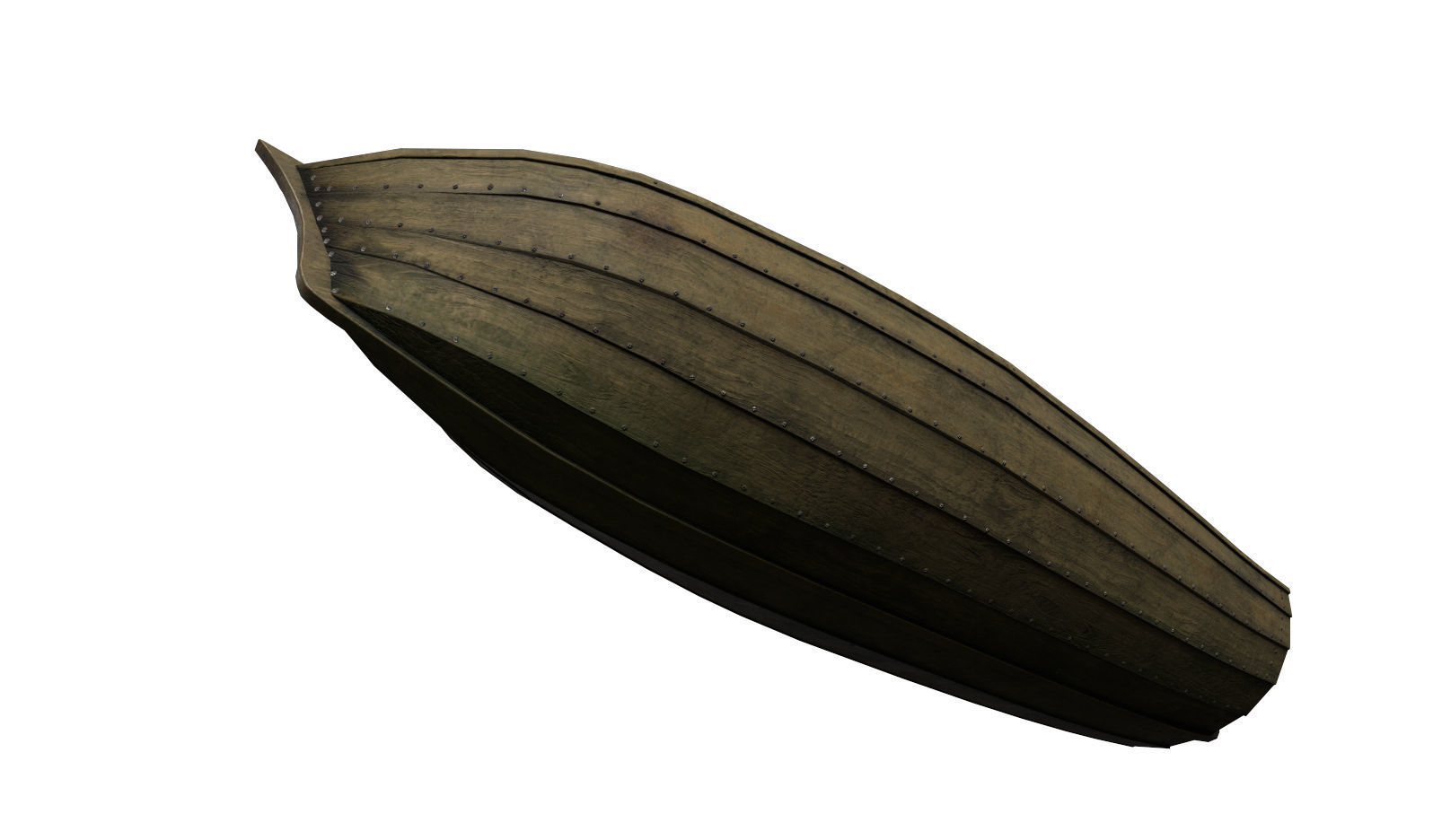 Wooden Boat Low-poly 3D model_6