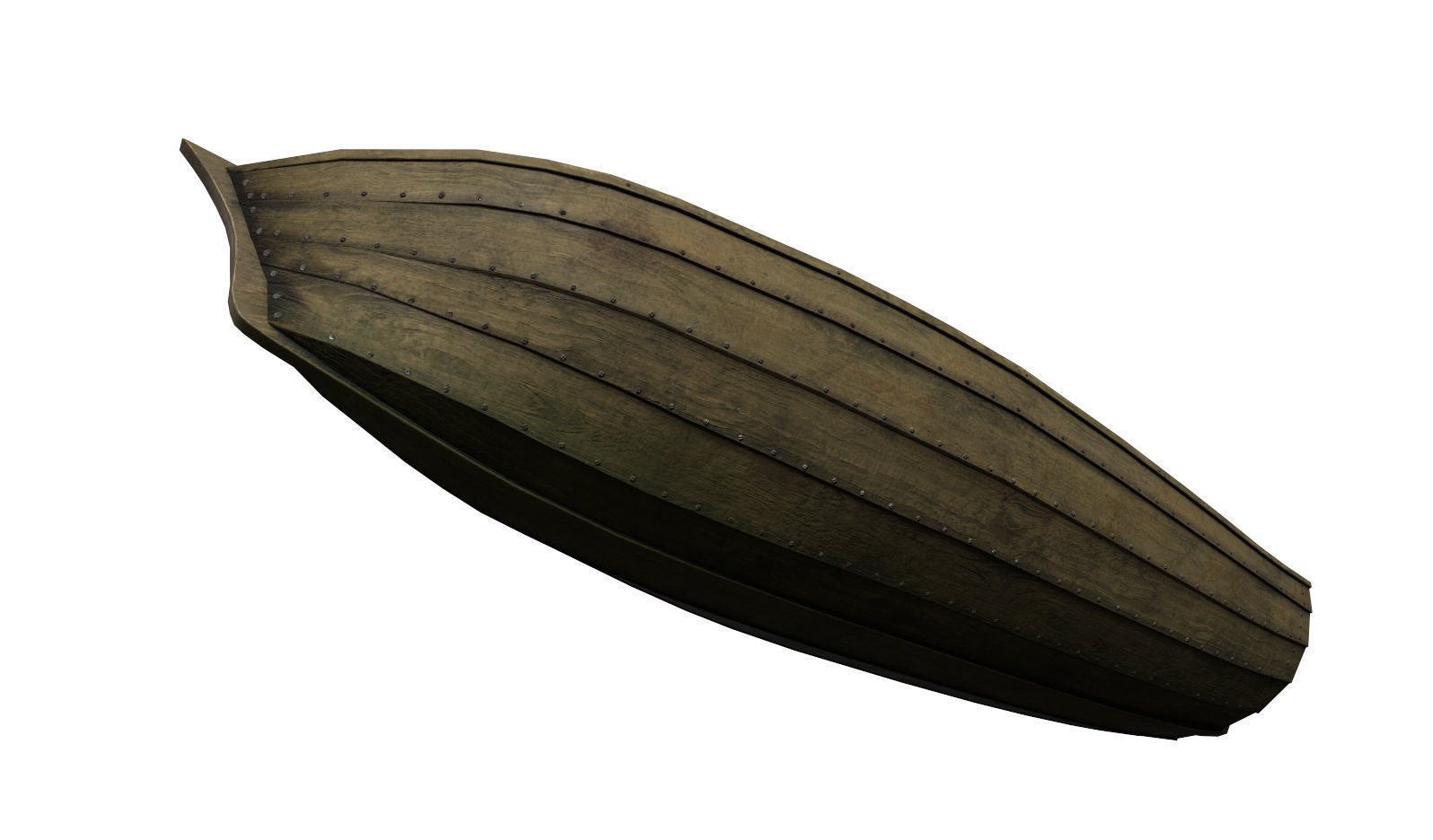 Wooden Boat Low-poly 3D model_8