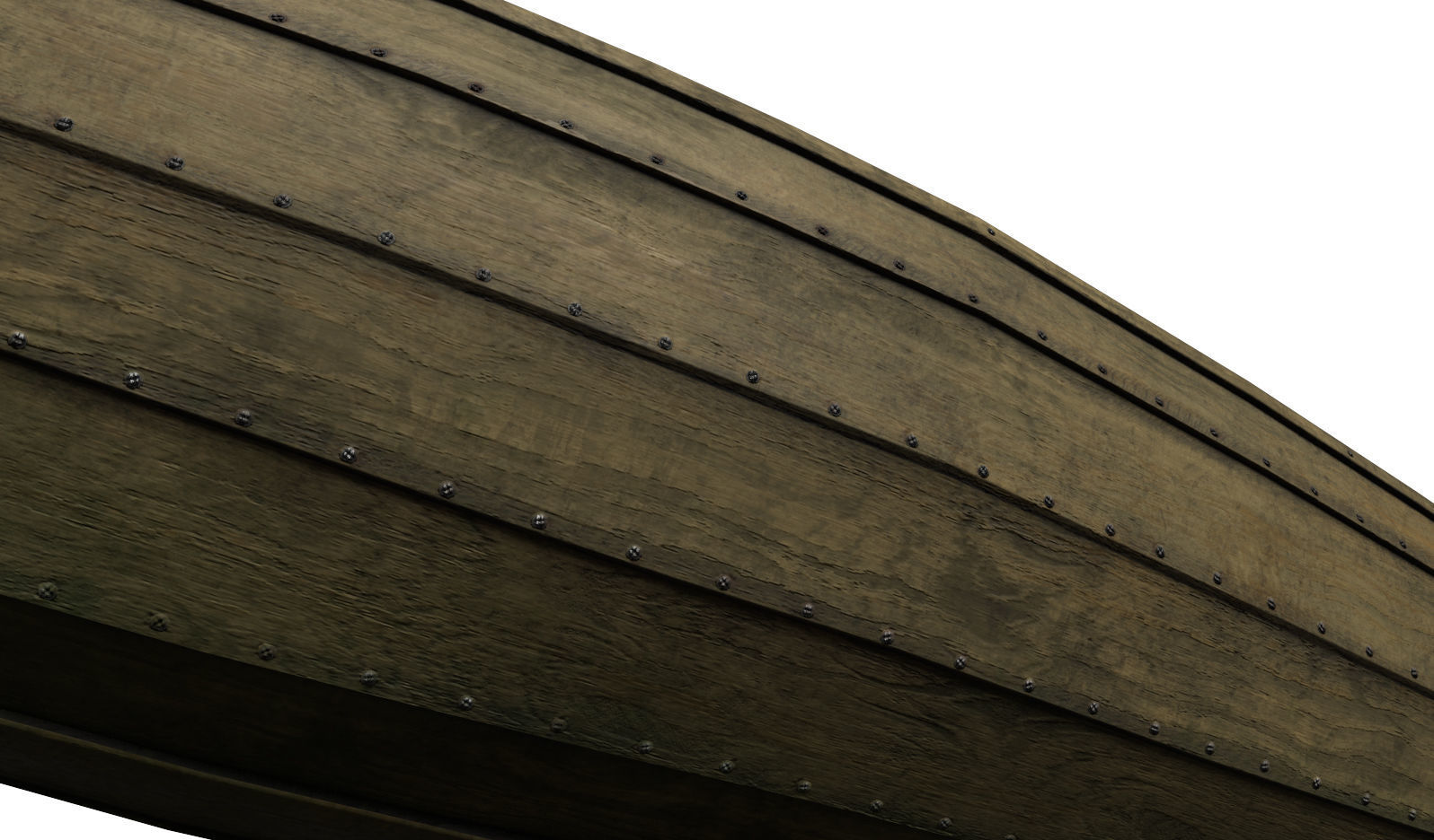 Wooden Boat Low-poly 3D model_9