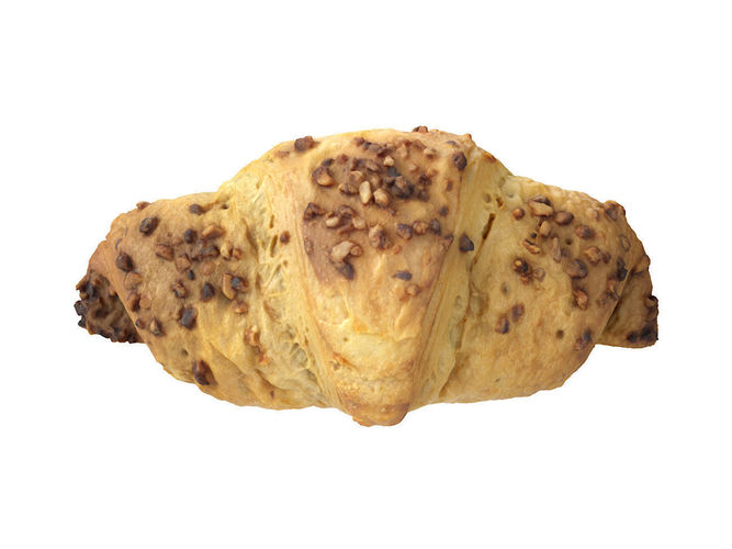 Photorealistic Chocolate Croissant 3D Scan 3D model 4