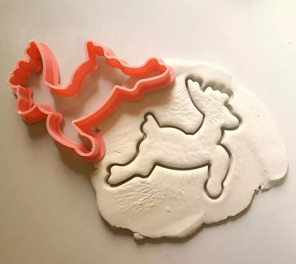  reindeer christmas cookie cutter 3D print model_0
