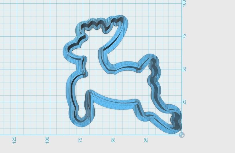  reindeer christmas cookie cutter 3D print model_1