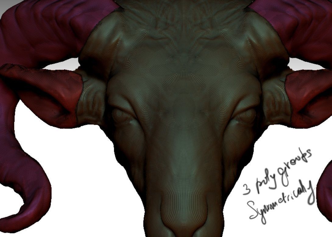 Ram head  3D print model_4