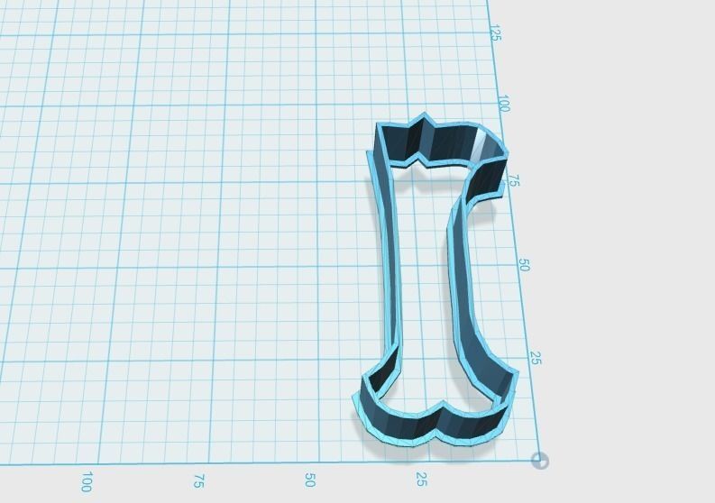 Vintage number 1 cookie cutter 3D print model_0