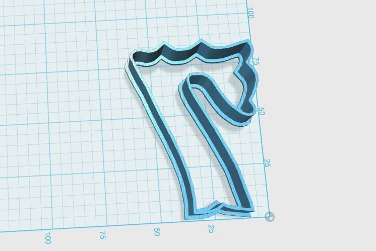 Vintage number 7 cookie cutter  3D print model_0