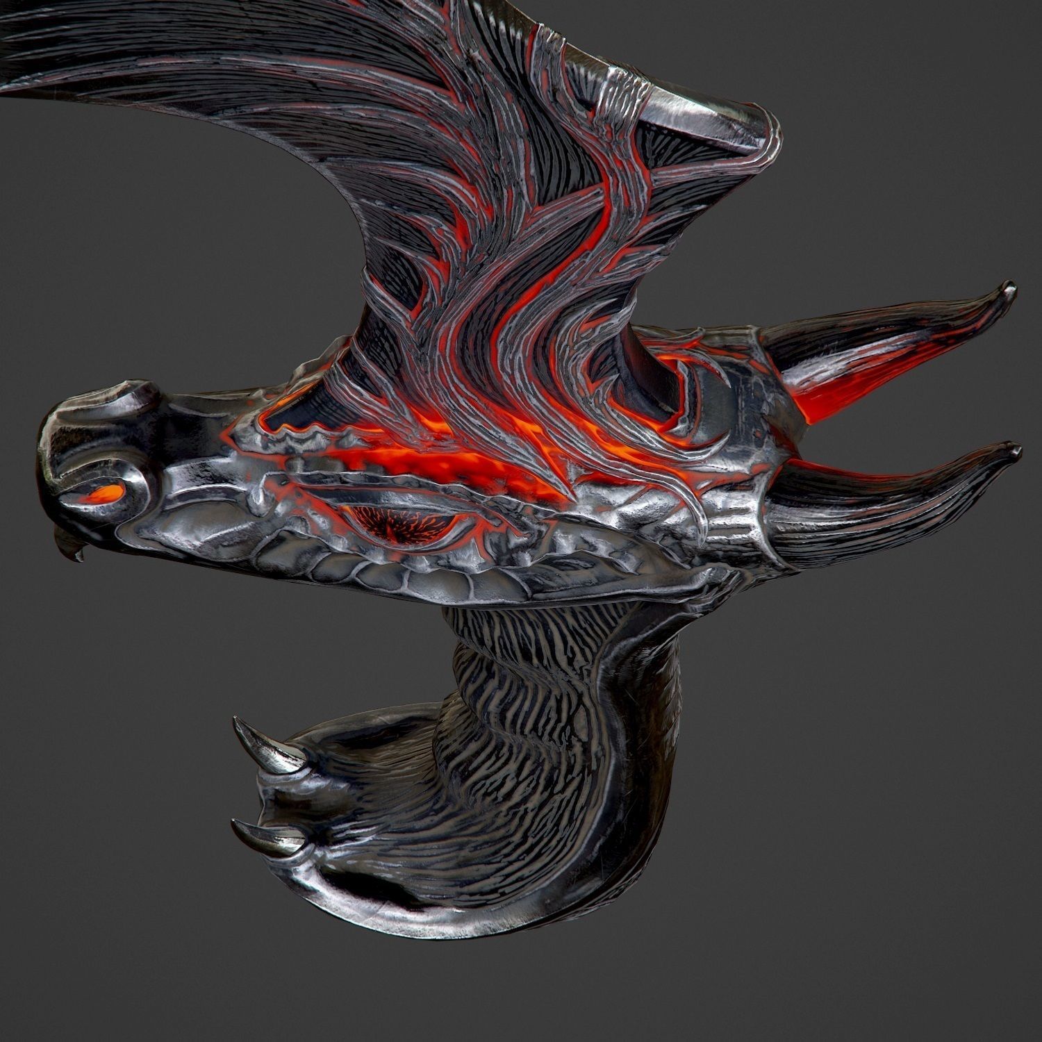 Ritual Dragon Dagger PBR Game-Ready Low-poly 3D model_23