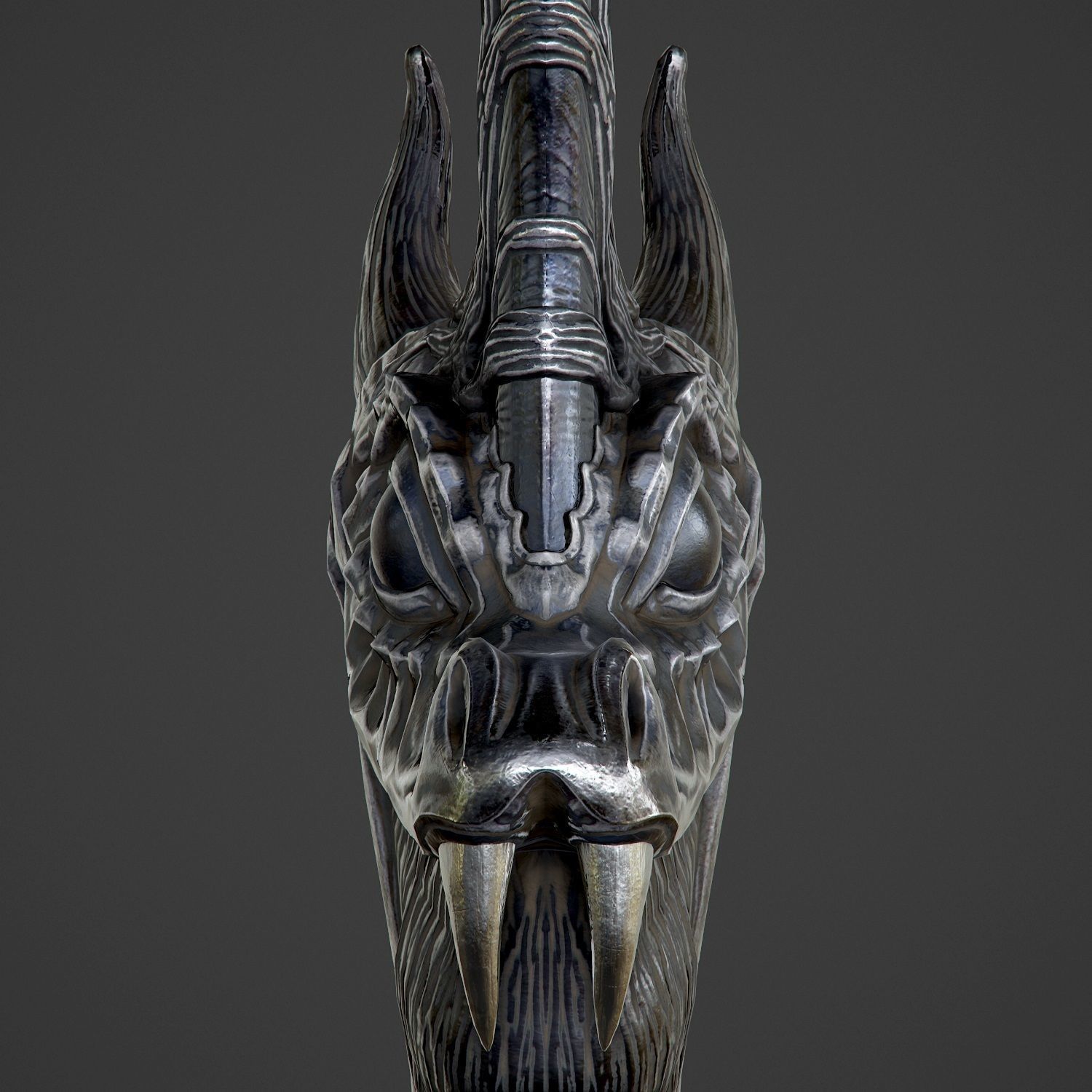 Ritual Dragon Dagger PBR Game-Ready Low-poly 3D model_33