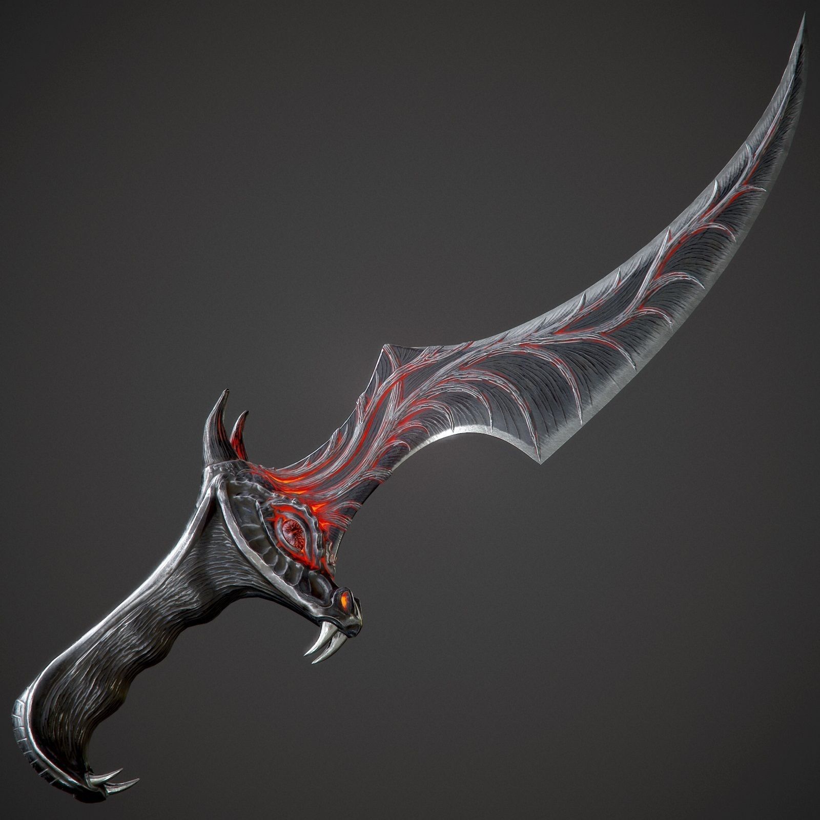 Ritual Dragon Dagger PBR Game-Ready Low-poly 3D model_6