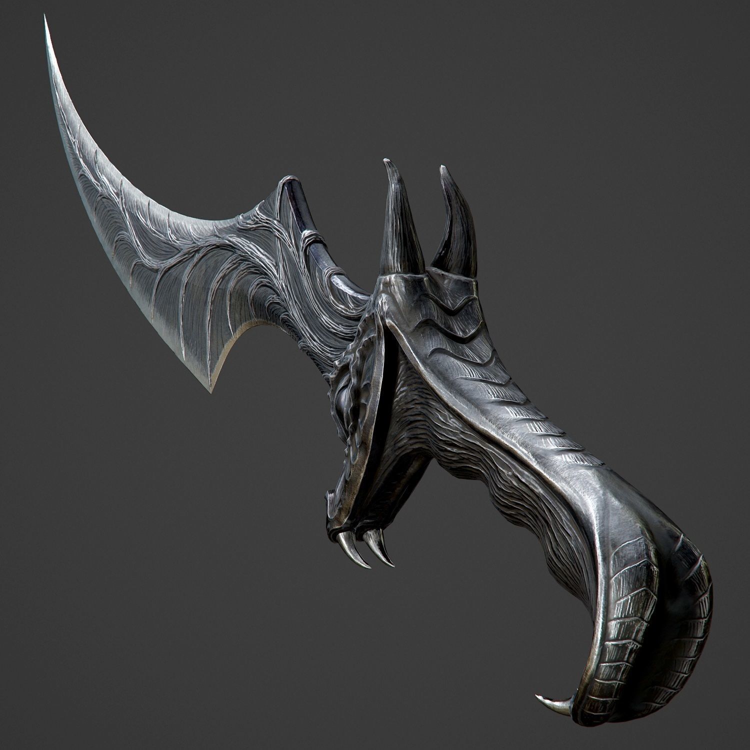 Ritual Dragon Dagger PBR Game-Ready Low-poly 3D model_9