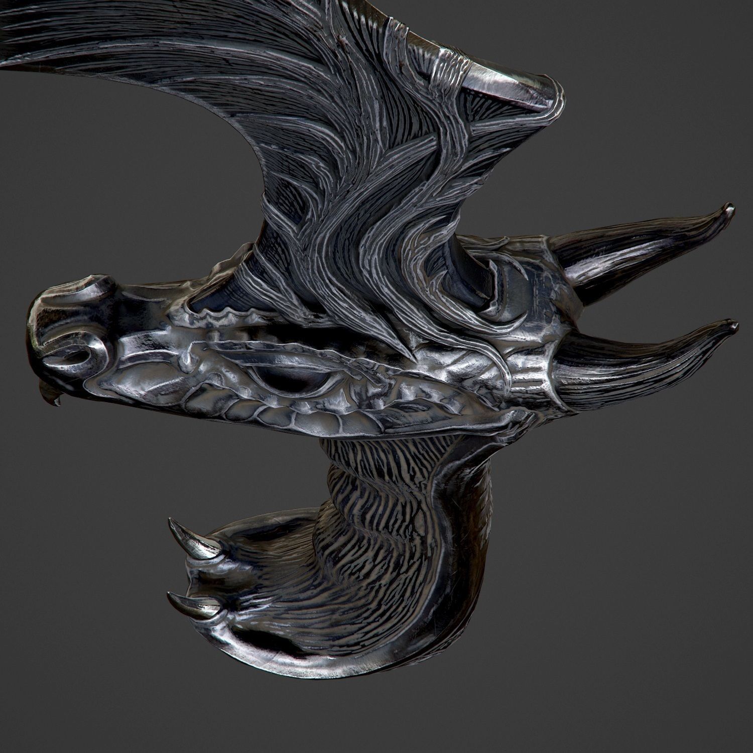 Ritual Dragon Dagger PBR Game-Ready Low-poly 3D model_24