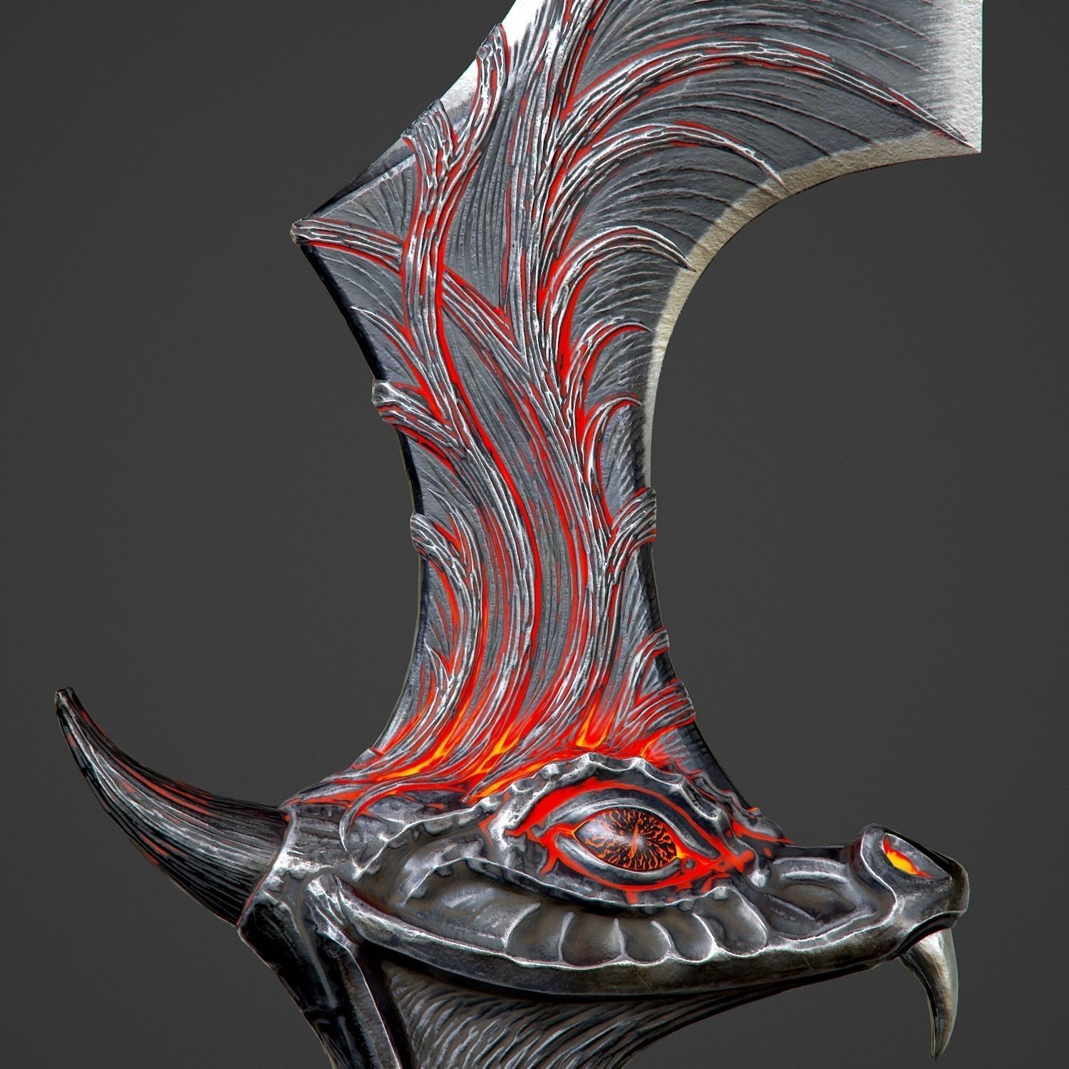 Ritual Dragon Dagger PBR Game-Ready Low-poly 3D model_31