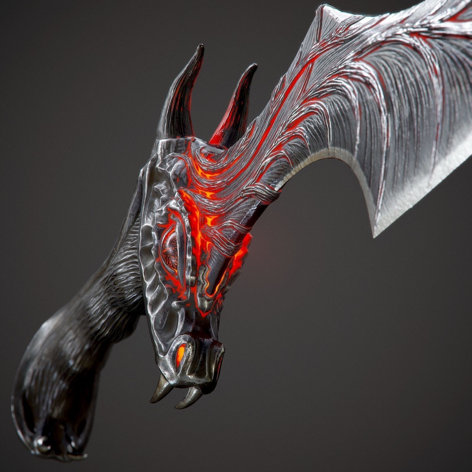 Ritual Dragon Dagger PBR Game-Ready Low-poly 3D model_2