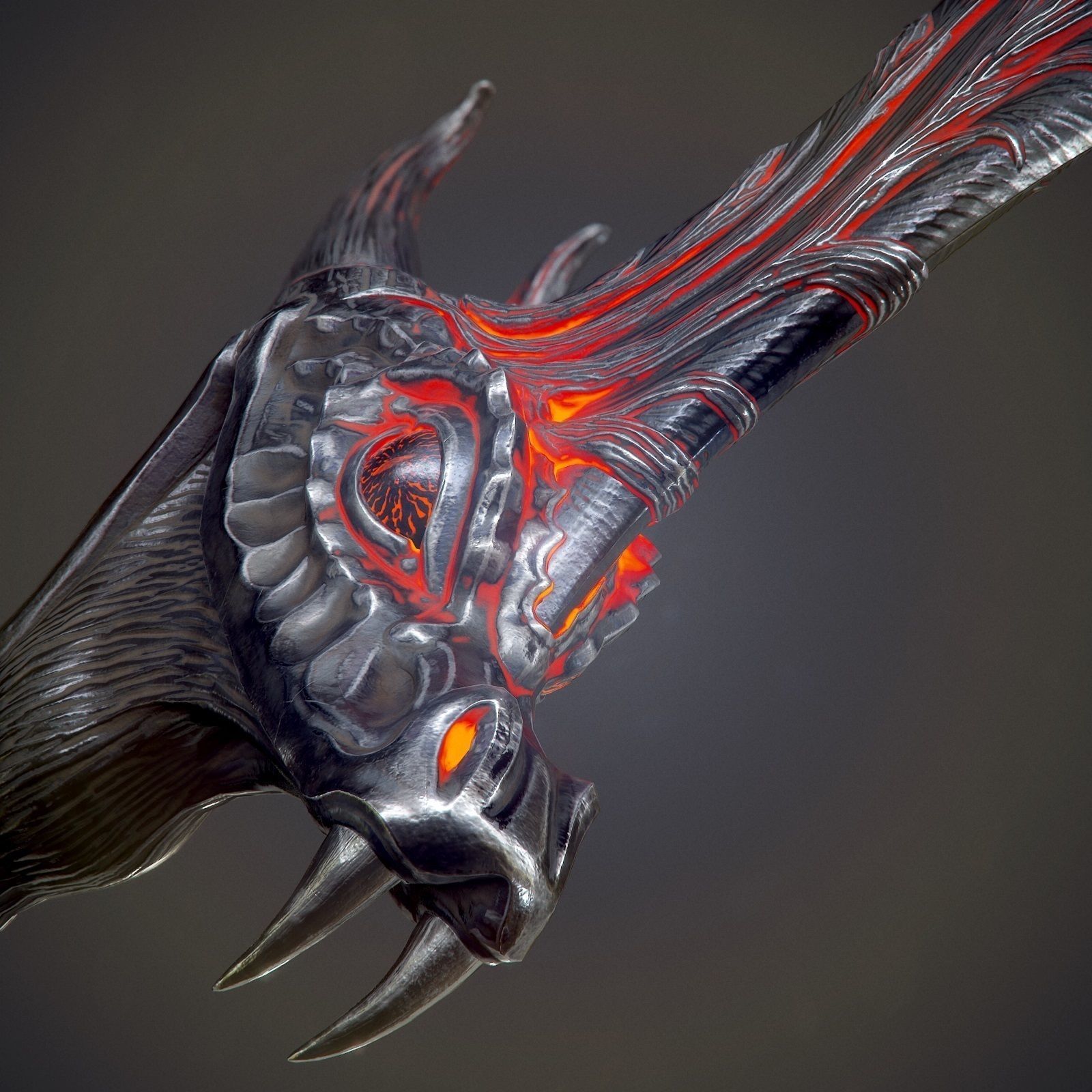 Ritual Dragon Dagger PBR Game-Ready Low-poly 3D model_3