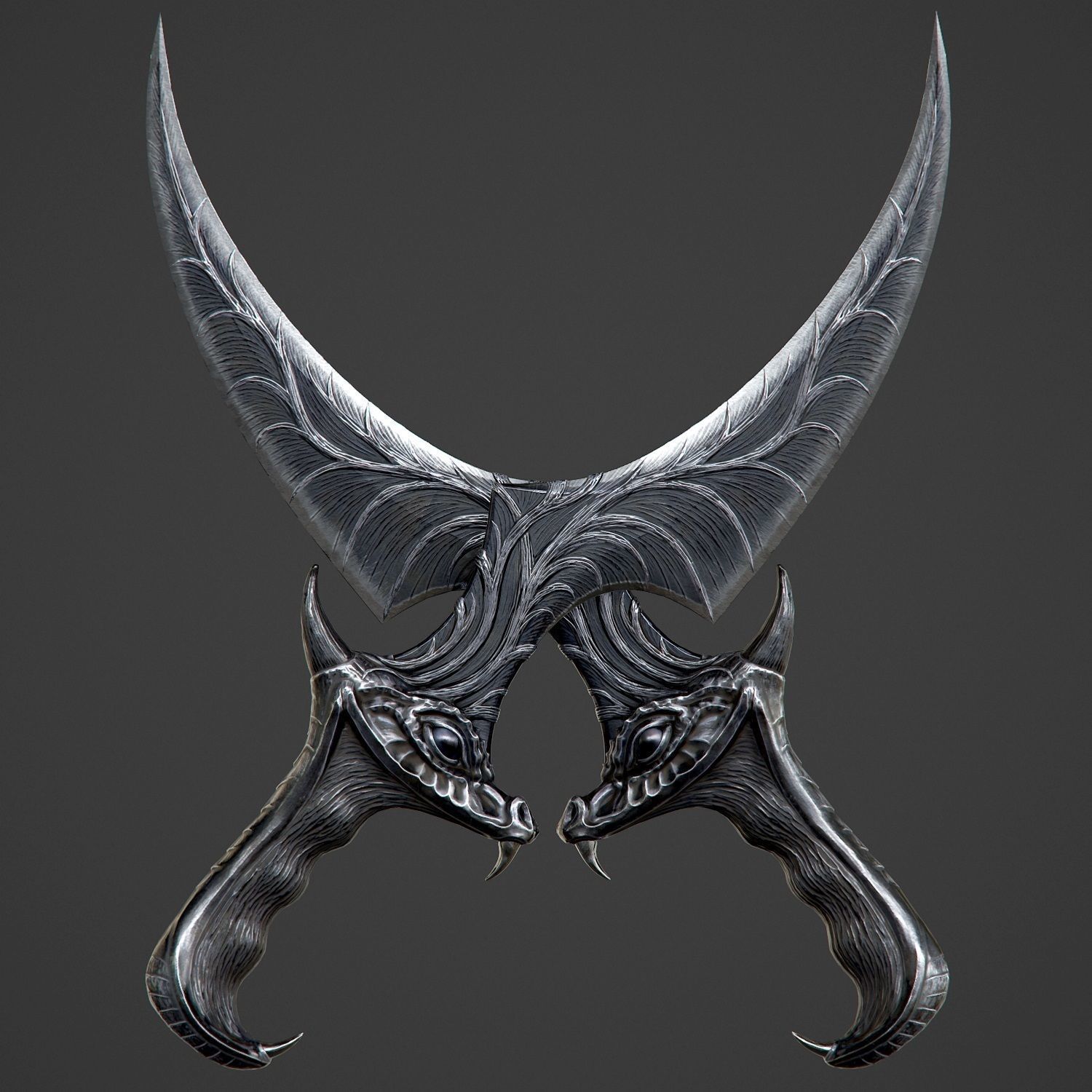 Ritual Dragon Dagger PBR Game-Ready Low-poly 3D model_5