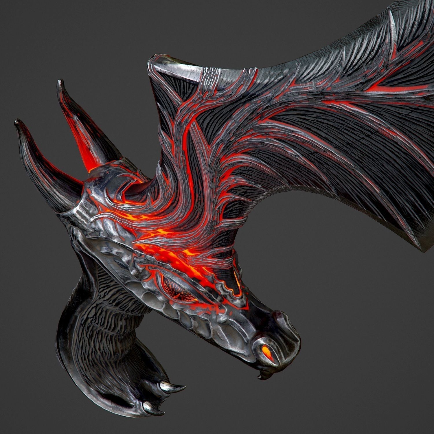 Ritual Dragon Dagger PBR Game-Ready Low-poly 3D model_26
