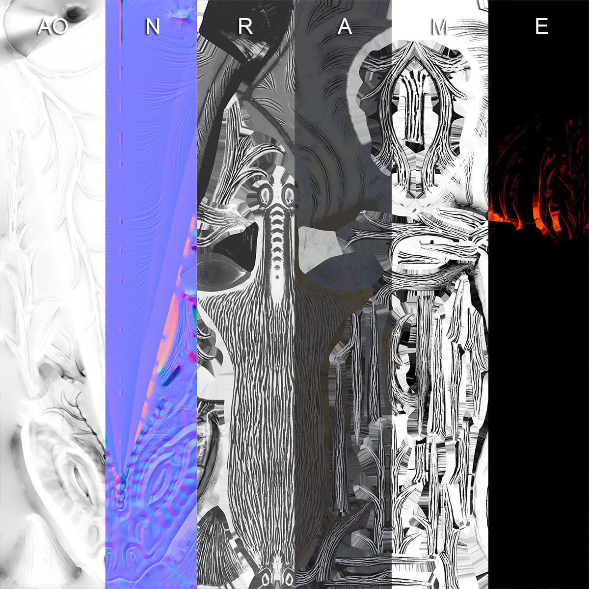 Ritual Dragon Dagger PBR Game-Ready Low-poly 3D model_18