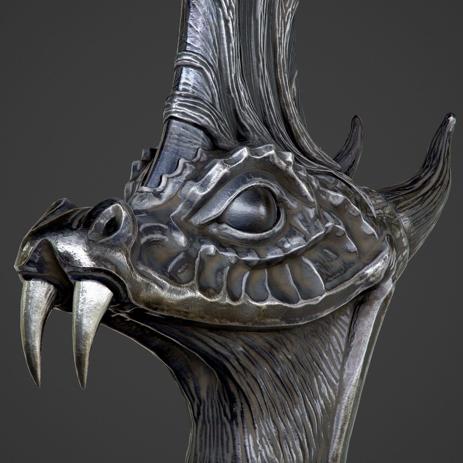 Ritual Dragon Dagger PBR Game-Ready Low-poly 3D model_8