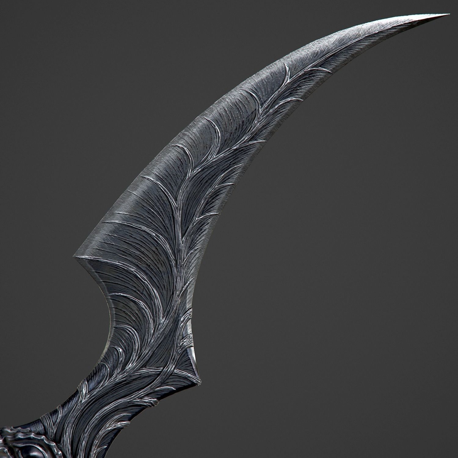 Ritual Dragon Dagger PBR Game-Ready Low-poly 3D model_19