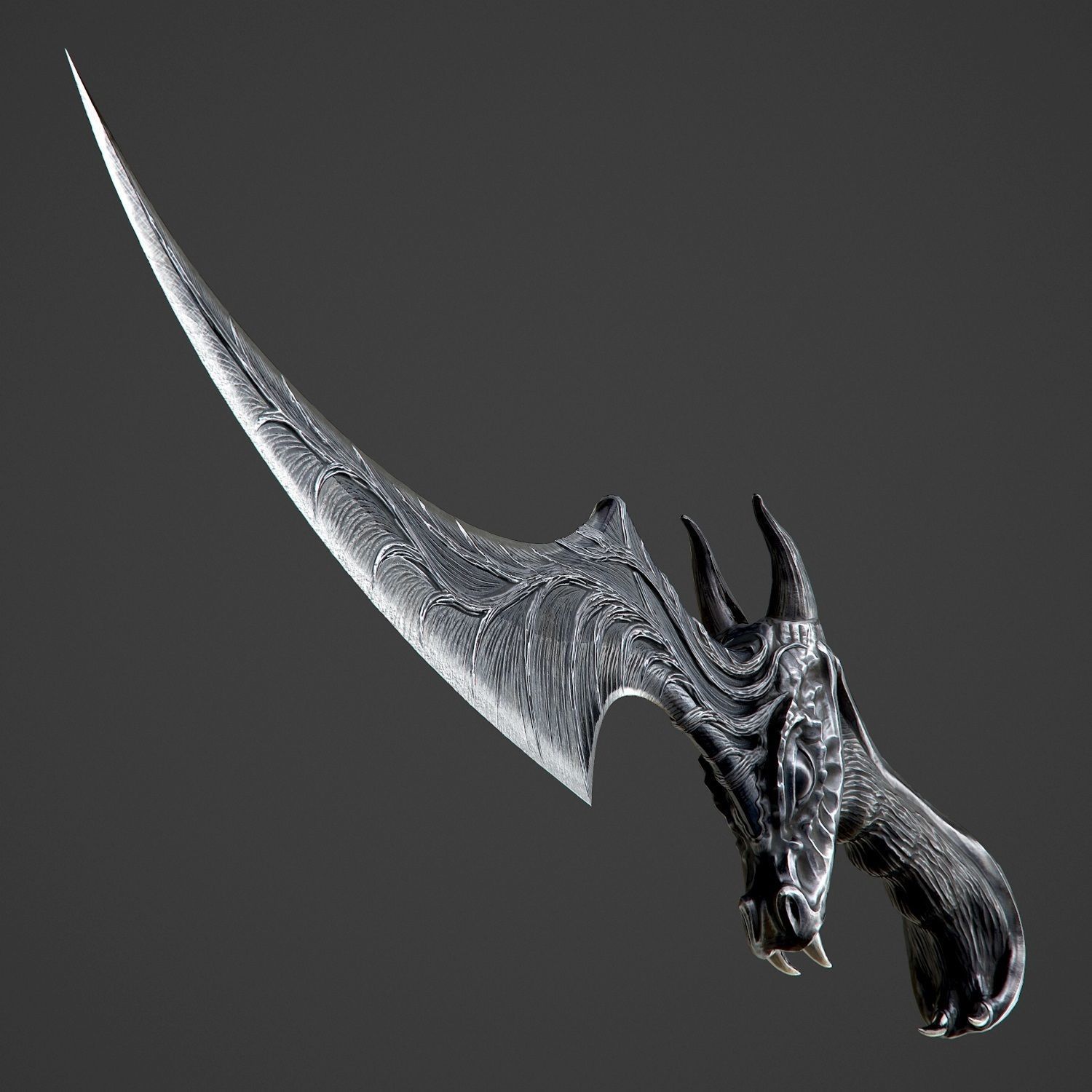 Ritual Dragon Dagger PBR Game-Ready Low-poly 3D model_28