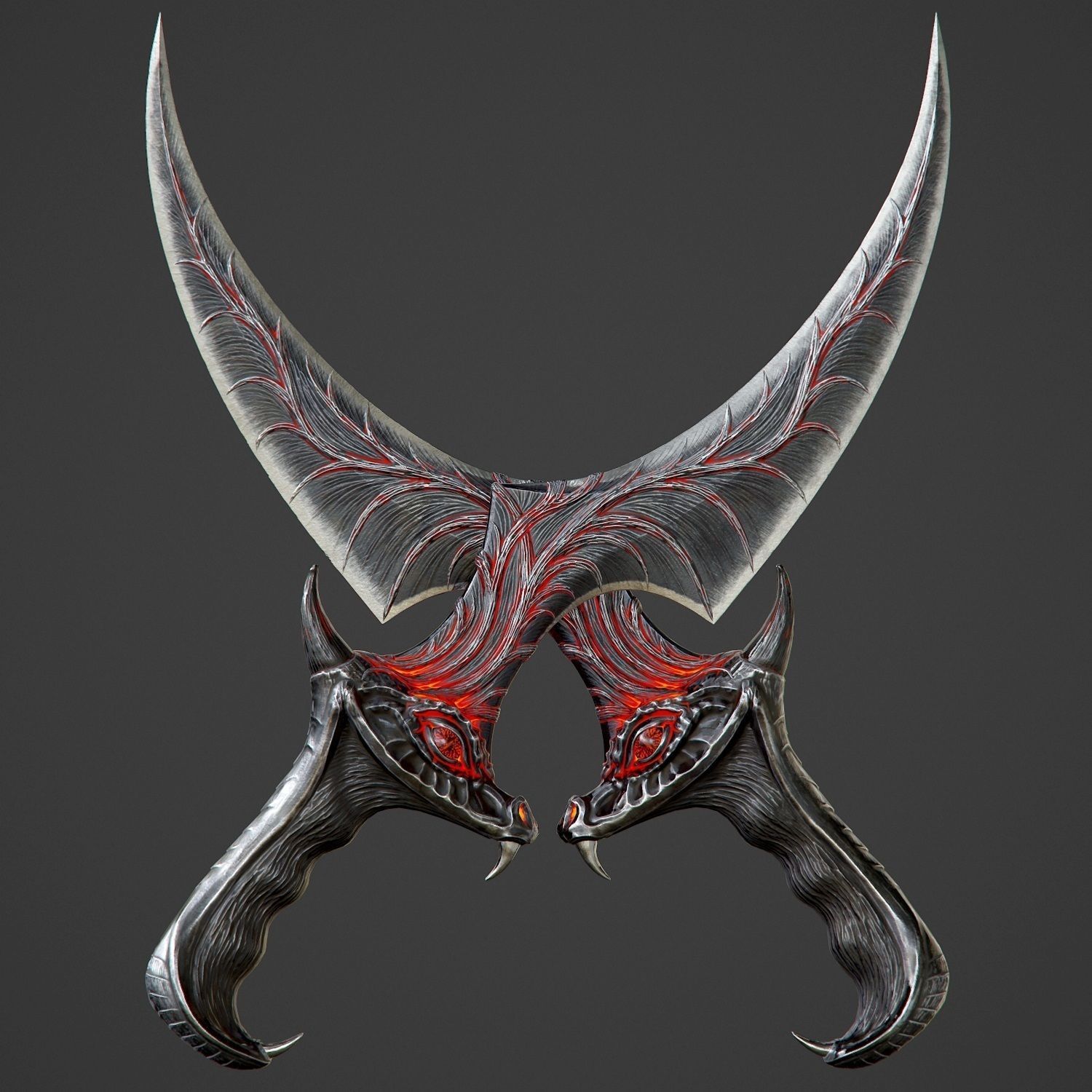 Ritual Dragon Dagger PBR Game-Ready Low-poly 3D model_4