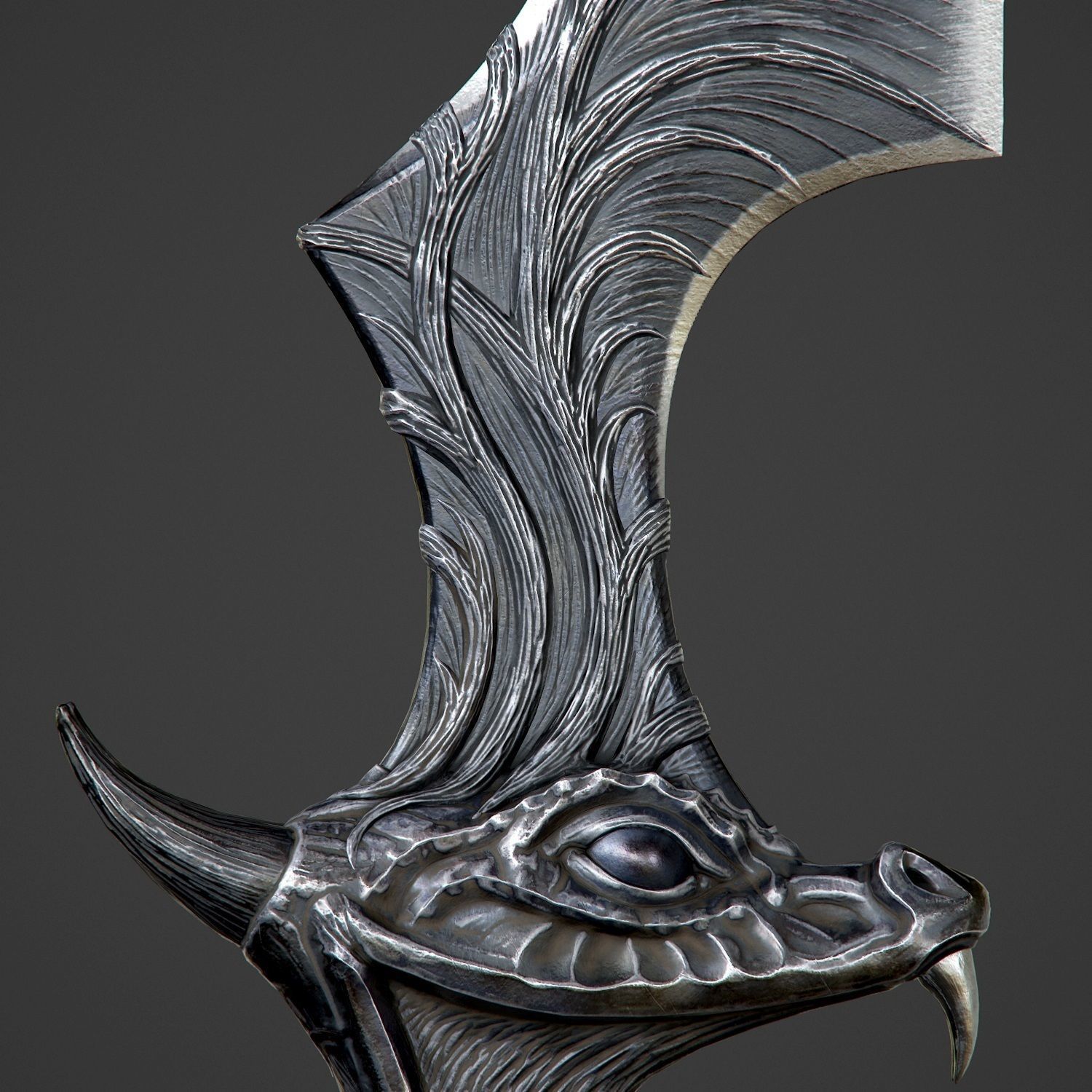 Ritual Dragon Dagger PBR Game-Ready Low-poly 3D model_30