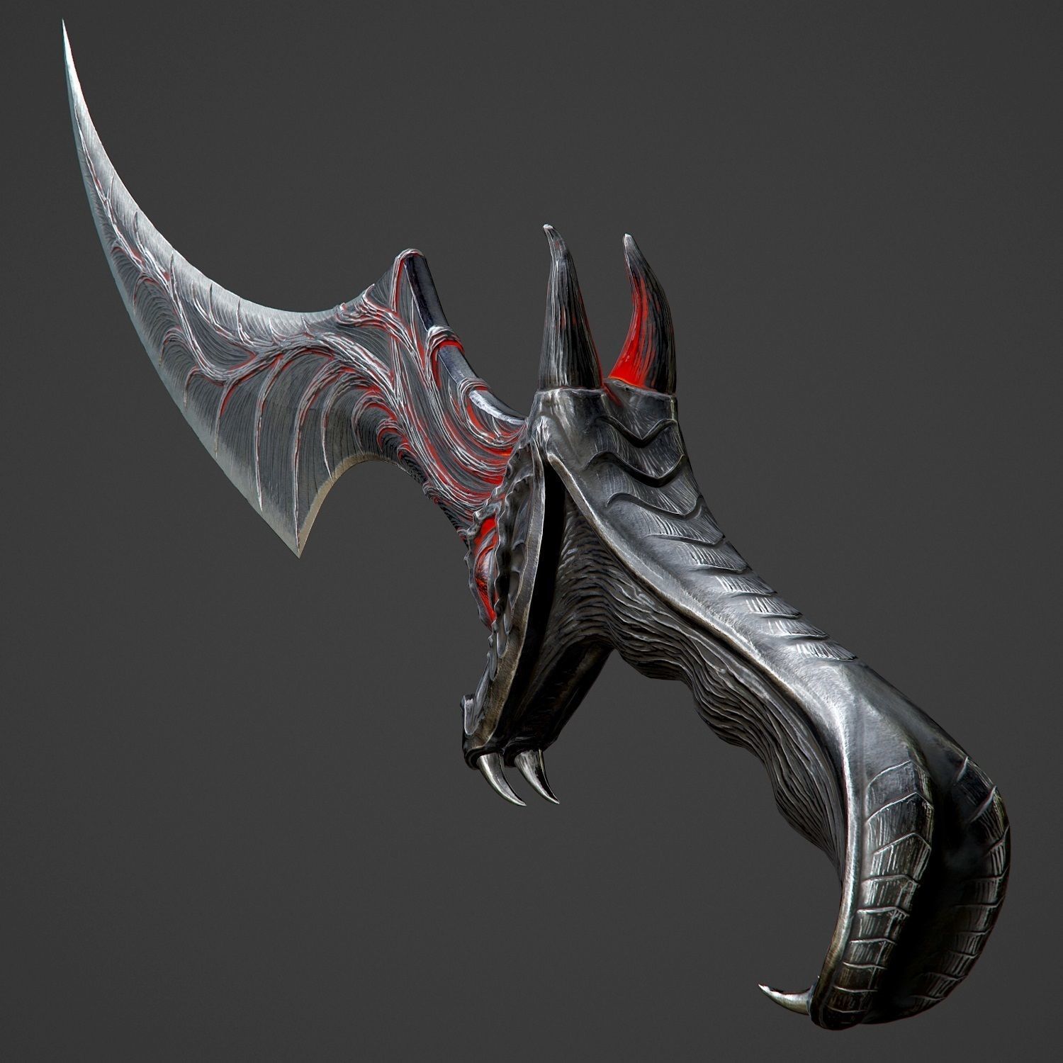 Ritual Dragon Dagger PBR Game-Ready Low-poly 3D model_10