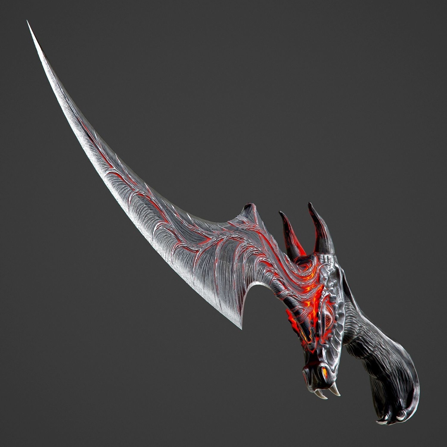 Ritual Dragon Dagger PBR Game-Ready Low-poly 3D model_27