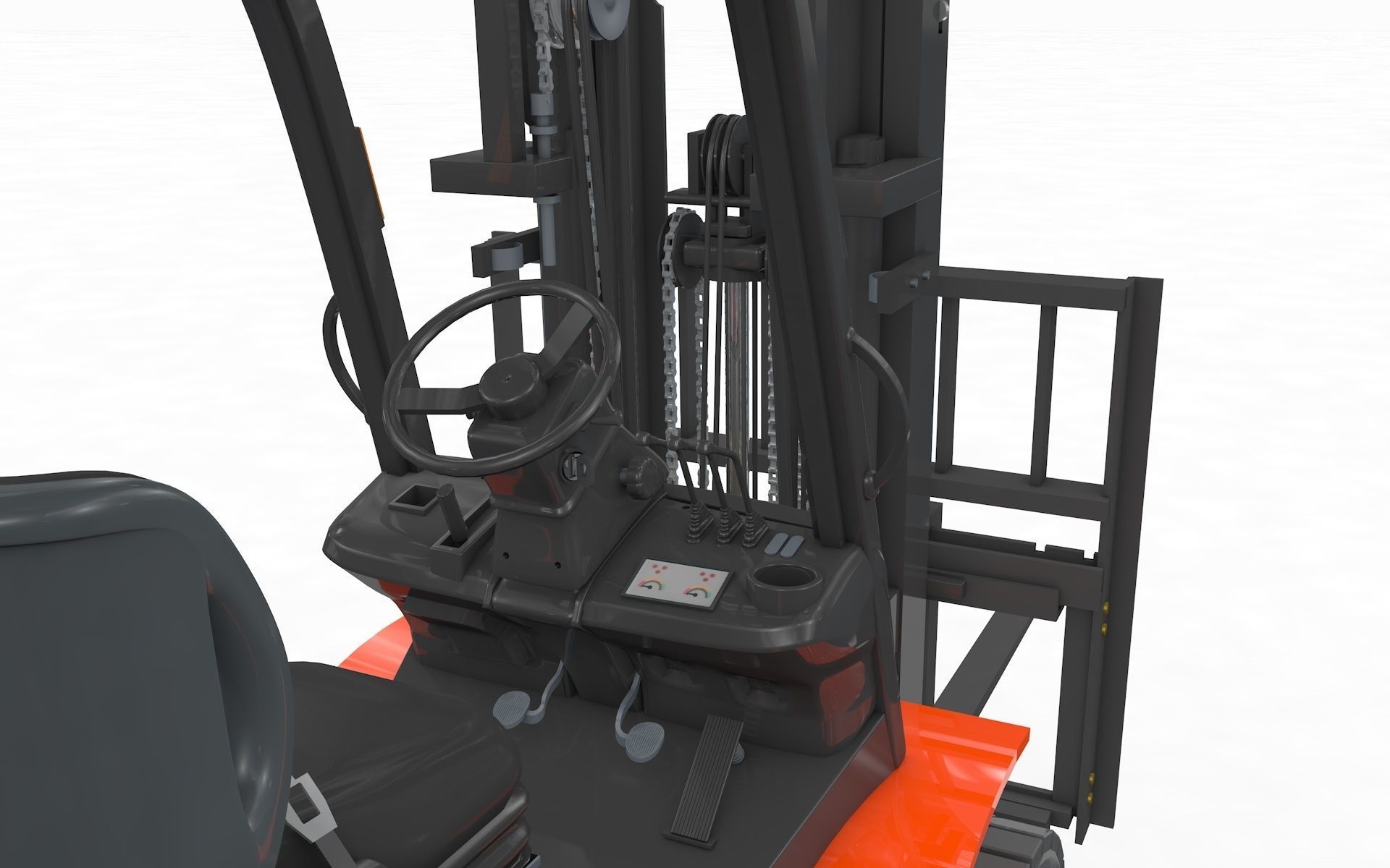 Animated Forklift 3D model_15
