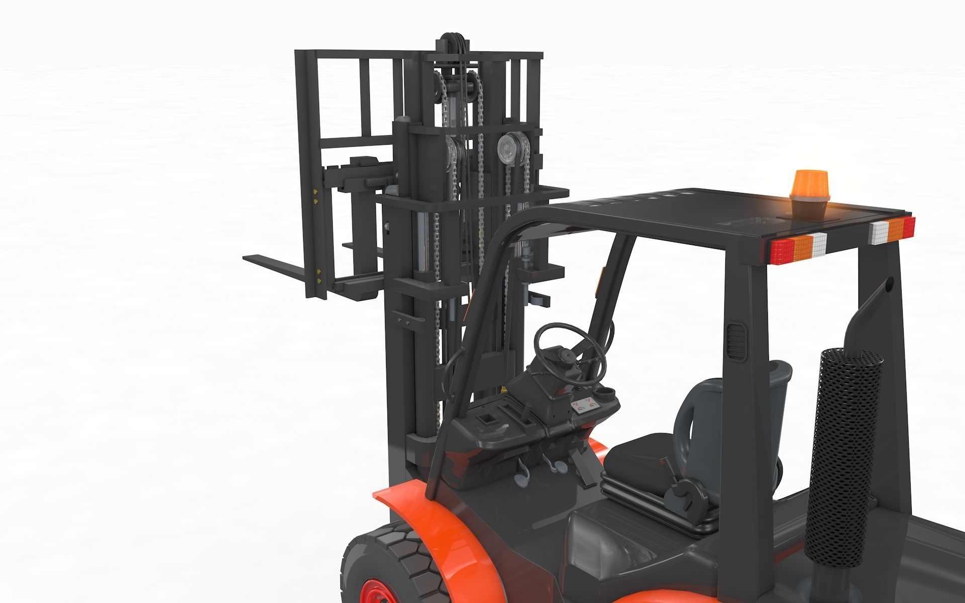 Animated Forklift 3D model_6