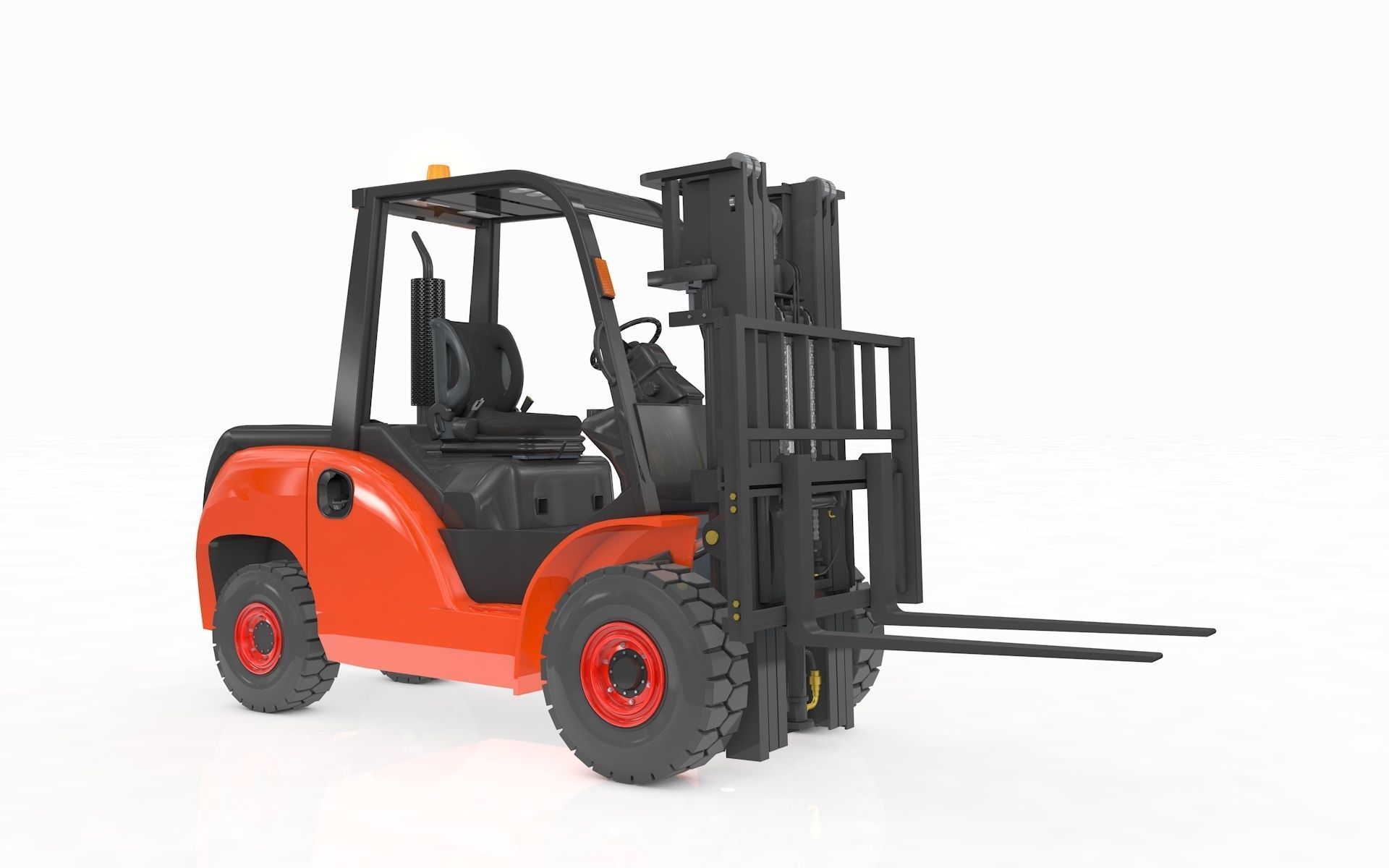 Animated Forklift 3D model_16
