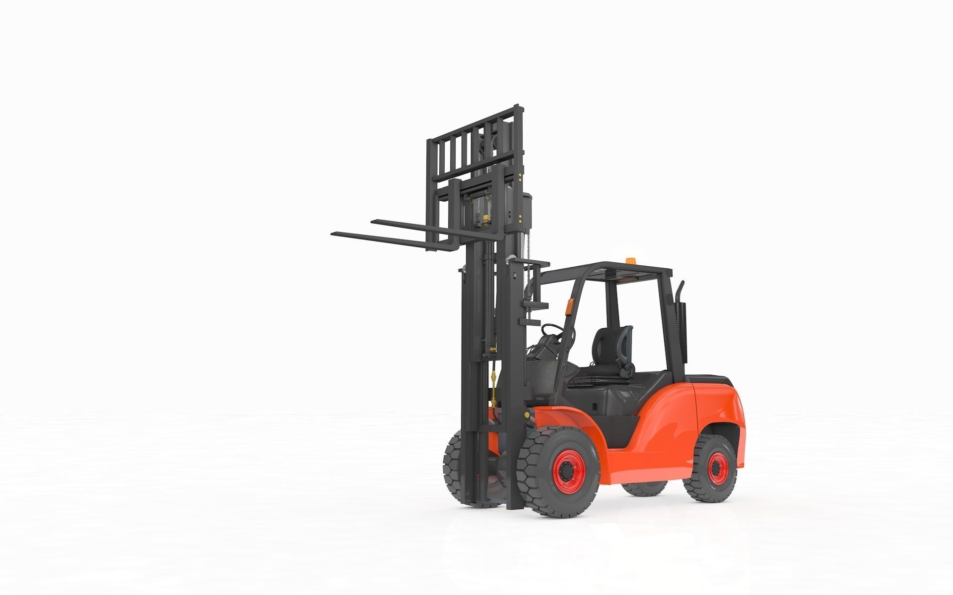 Animated Forklift 3D model_8