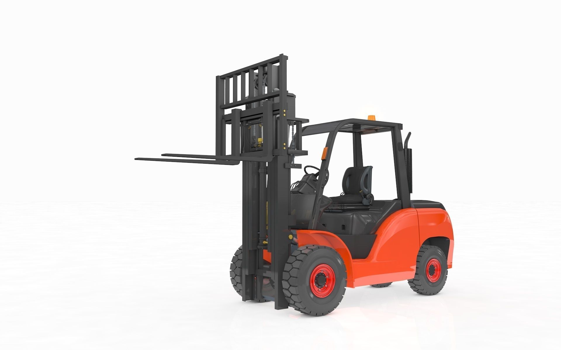 Animated Forklift 3D model_7