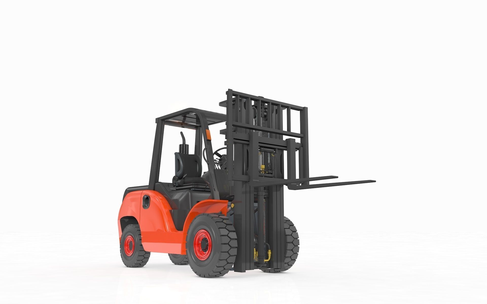 Animated Forklift 3D model_5