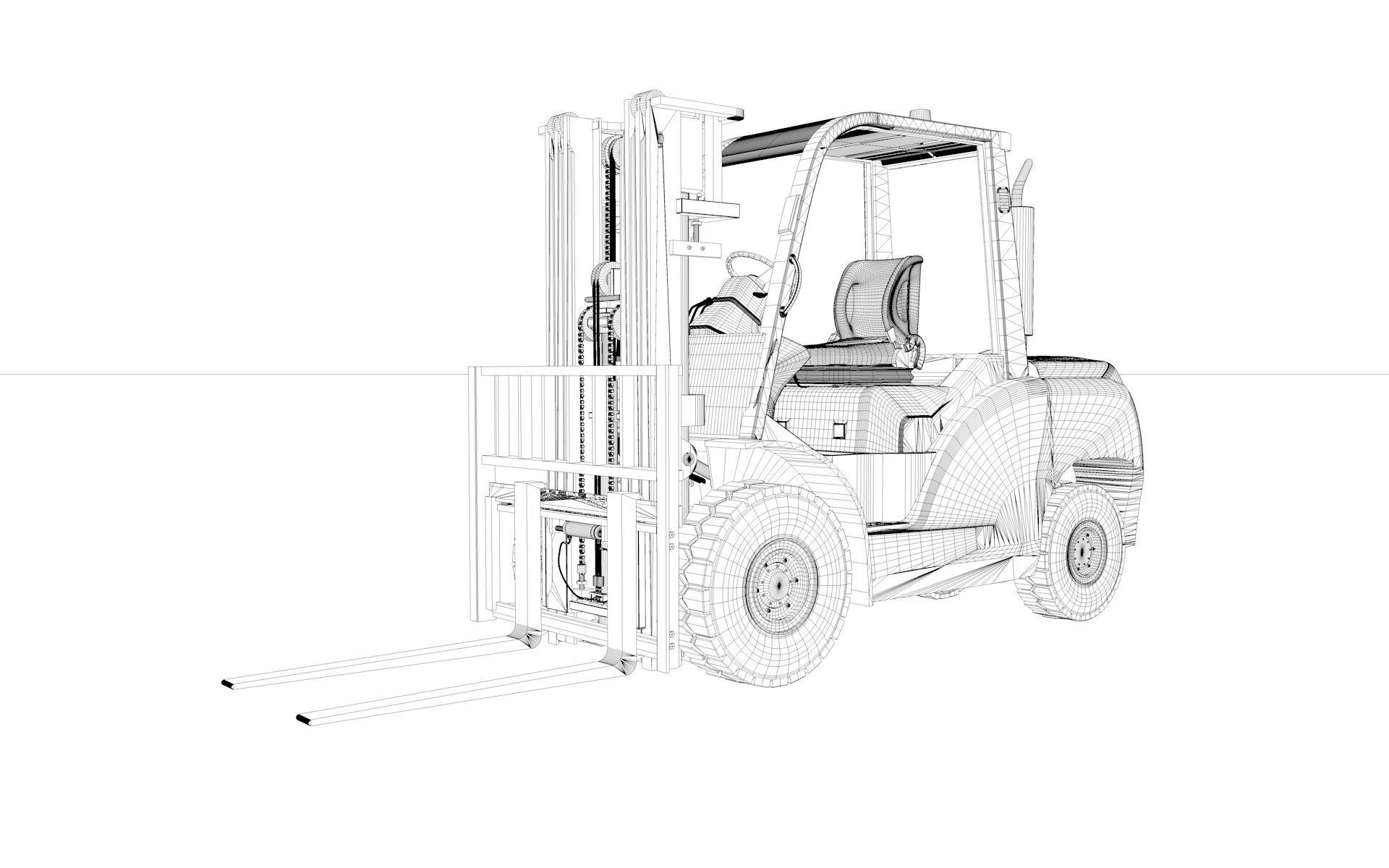 Animated Forklift 3D model_21