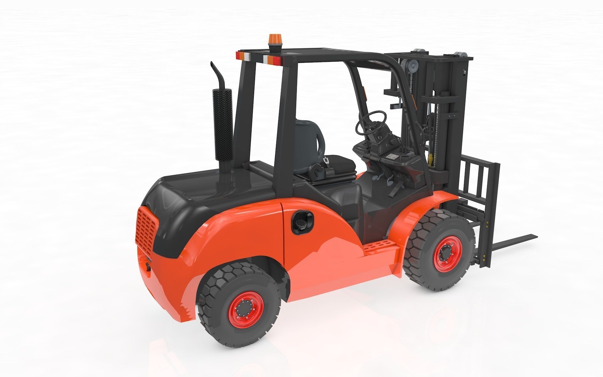 Animated Forklift 3D model_3