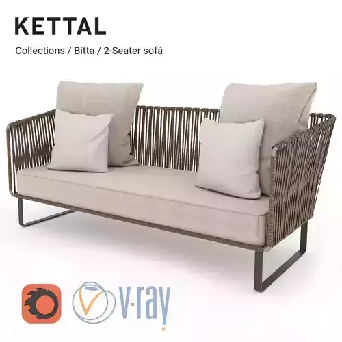 Kettal Bitta 2-Seater sofa 3D model