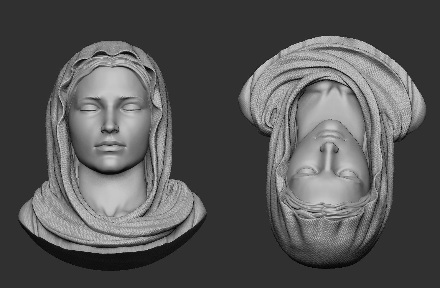 Virgin Mary Pendant 2 Versions 3D print model_5