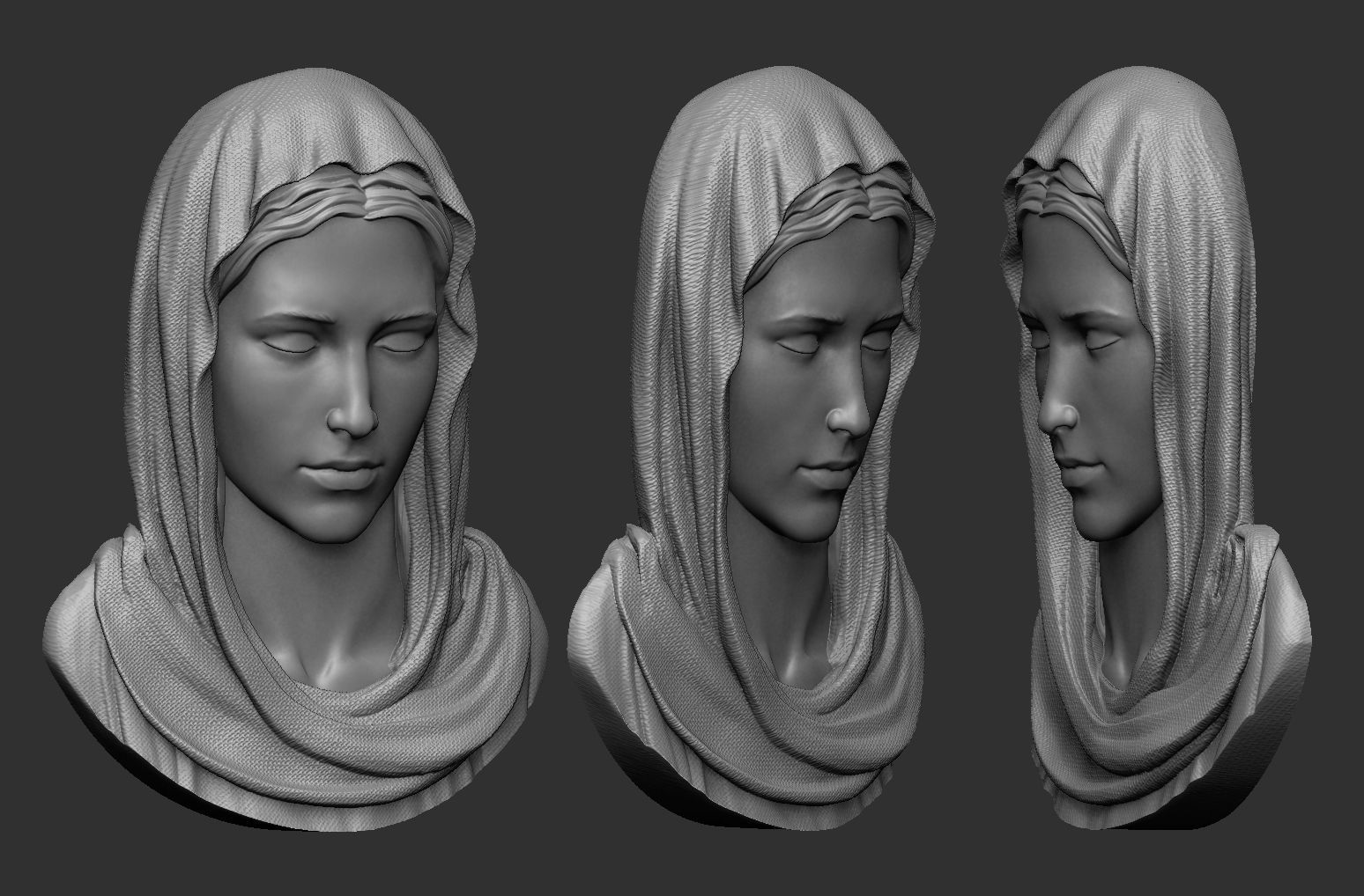 Virgin Mary Pendant 2 Versions 3D print model_3