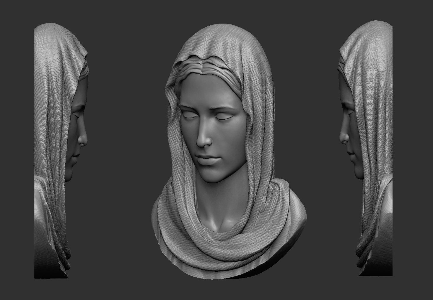 Virgin Mary Pendant 2 Versions 3D print model_1
